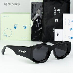 Off-White Women Sunglasses Black Grey Cat Eye OERI041 JOAN 1007 NEW AUTHENTIC